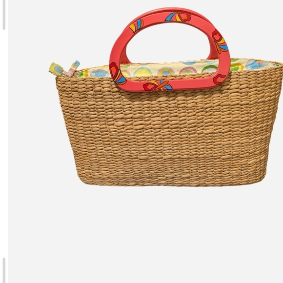 Pre-owned Vintage Vibrant Butterfly Woven Tote Bag - Picture 2 of 13